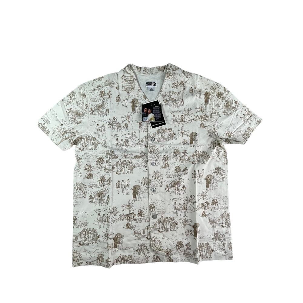 Target Black History Month Shirt Mens XS Beige Short Sleeve Button Up NWT